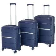 Luggage Set with Hard Shell ABS and PC Suitcases in Blue