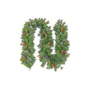 Garland 2.7m LED Snow Berries Pine Cone Decoration