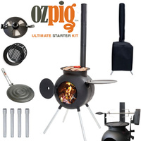 Ozpig Ultimate Kit - Wood Fired Portable Camp Outdoor Barbecue BBQ