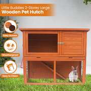 Rabbit Hutch 2 Storey Wooden 111.5x45x92cm