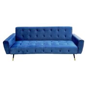 Ava Tufted Velvet Sofa Bed by Sarantino - Blue
