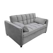 Quincy 2-Seater Velvet Sofa Bed Dark Grey Wooden Frame Tufted Design