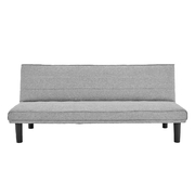Sarantino 3 Seater Futon Modular Linen Sofa Bed Couch - Light Grey