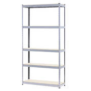 5 Shelf Storage Rack - Galvanized Steel 180x90cm