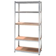 5 Shelf Adjustable Storage Rack Work Table Galvanized Steel 180x90cm