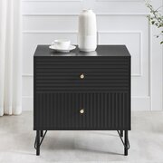 Black Bedside Table Drawer Nightstand