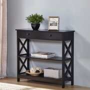 Black Cross Console Table for Stylish Spaces