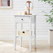 White Rue Nightstand Elegant Side Table