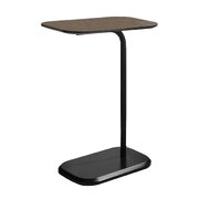 Oak Beveled Edge C-Shaped Side Table
