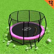 12ft Outdoor Trampoline Pink Backyard Fun Fitness Jumping Play