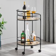 Grey Oak Mini Bar Cart Caddy