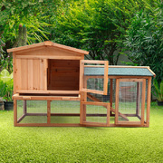Spacious Wooden Chicken Coop & Rabbit Hutch + Ramp