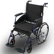 20in Self-Propelled Foldable Steel Wheelchair Lightweight Portable Mobility Aid