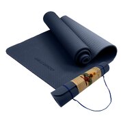 Powertrain Eco-Friendly TPE Yoga Pilates Exercise Mat 6mm - Dark Blue