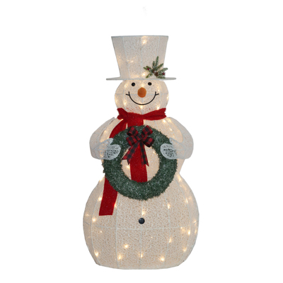 White Christmas Snowman with Lights 150cm