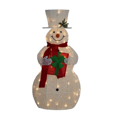 120cm White Outdoor Christmas Snowman with Lights