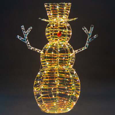 Christmas Snowman Twinkle Lights Iridescent Indoor Outdoor 120cm