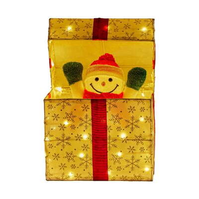 Animated Snowman in a Gift Box LED Christmas Tree Decoration Ornament Lights Xmas