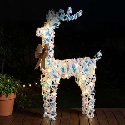 Animated Reindeer Display White