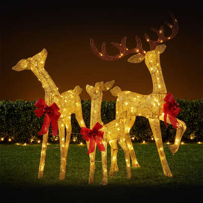 Christmas Reindeer Display Gold Mesh
