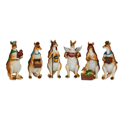 7 Piece Kangaroo Christmas Nativity Scene