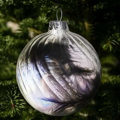 Glass Baubles Clear Striped