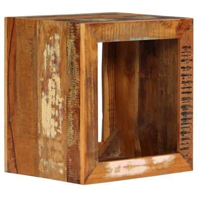 Stool 40x30x40cm Solid Reclaimed Wood Rustic Wooden Seat Living Room