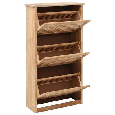 Shoe Storage Solid Walnut Cabinet 55x20x104cm