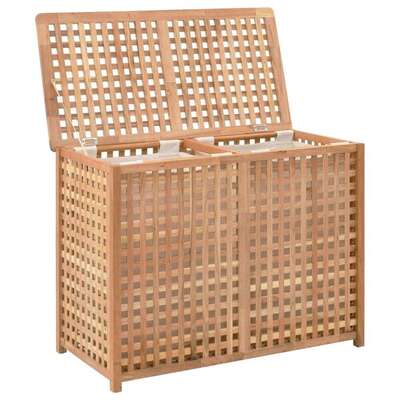 Laundry Bin Solid Wood Natural 87.5x46x67cm
