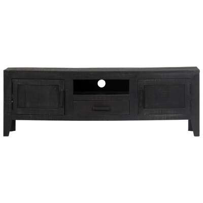 Tv Cabinet Black Wood 118x30x40cm