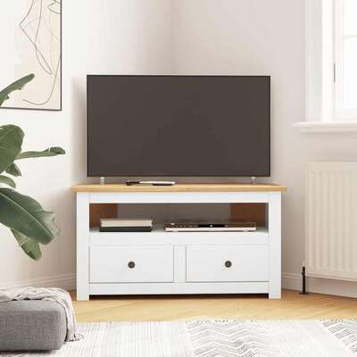 Corner Tv Cabinet Solid Pine 93x49x49cm
