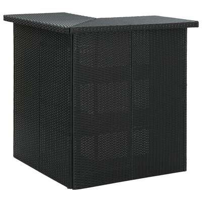 Corner Bar Table Black 100x50x105cm Poly Rattan Outdoor Patio Furniture