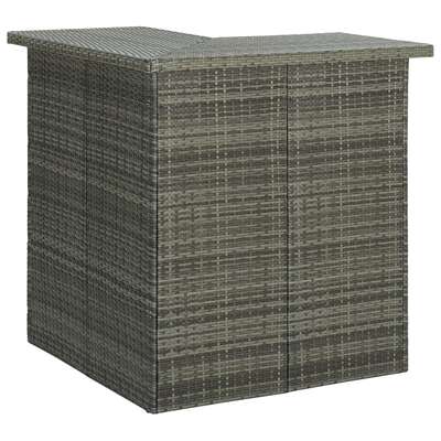 Outdoor Grey Corner Bar Table Poly Rattan 100x50x105cm Patio