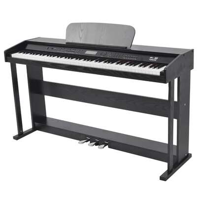 Digital Piano 88 Keys with Pedals Black Melamine Board Home Keyboard