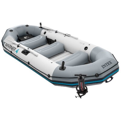 4 Inflatable Boat Set - 4 Person, River Rafting, Heavy Duty PVC