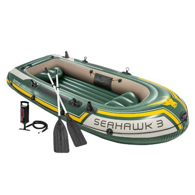 3 Inflatable Boat Set - 3-Person, Outdoor Recreation, Portable Dinghy