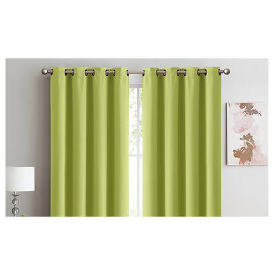 2x 100% Blockout Curtains Panels 3 Layers Eyelet Avocado 180x230cm