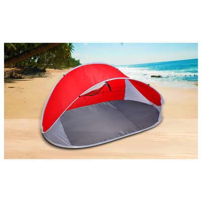 Red Pop-Up Camping Tent Portable Beach Hiking Sun Shade Shelter