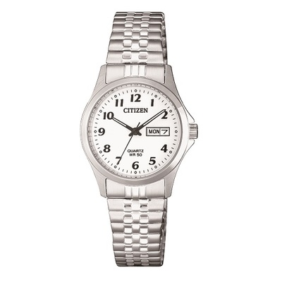 Citizen womens brushed and polished silver wrist watch 