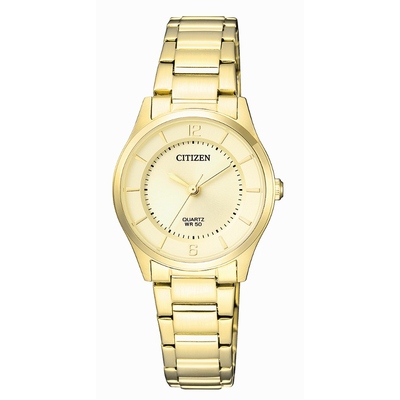 Citizen womens subtle matte gold tones wrist watch 