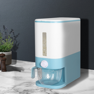 Dispenser Auto Grain Storage Box Food Flour Container 12L Blue