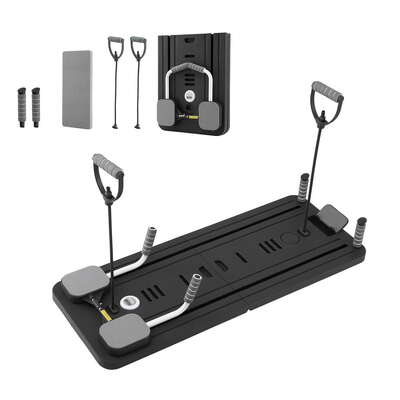 Pilates Reformer Board Foldable Multi Functional Exercise Trainer Black