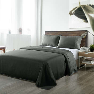 Comfort Blended Bamboo Sheet Set Charcoal King Size Bedding Set