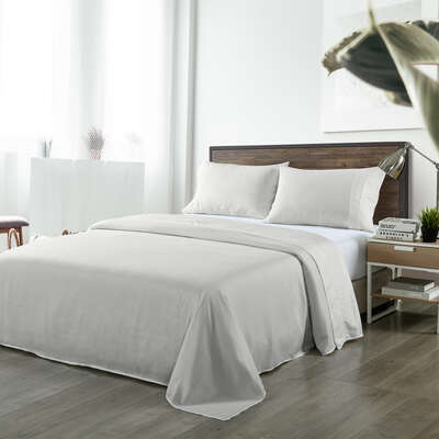 Comfort Blended Bamboo Sheet Set Light Grey King Size Bedding Set