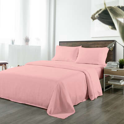 King Bamboo Blended Sheet Set Blush Soft Cooling Linen