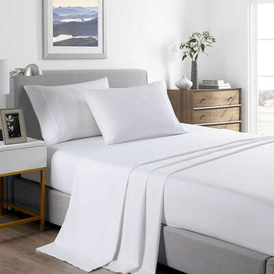 Comfort Bamboo Cooling 2000TC Sheet Set King Single White
