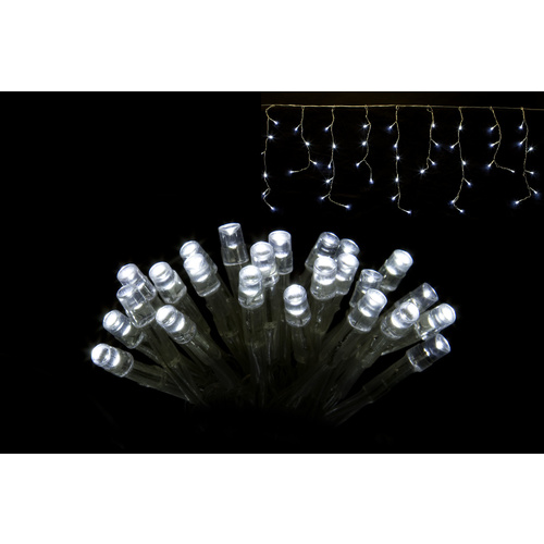 200 LED White Icicle Flashing String Lights