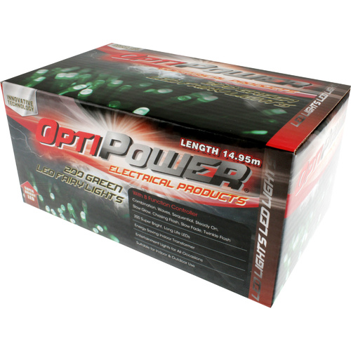 200 Green LED Fairy Lights 14.95m