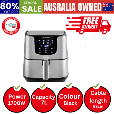 Air Fryer 7L Lcd Fryers Stainless Steel