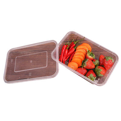 100 Pcs 750ml Take Away Food Platstic Containers Boxes Base and Lids Bulk Pack